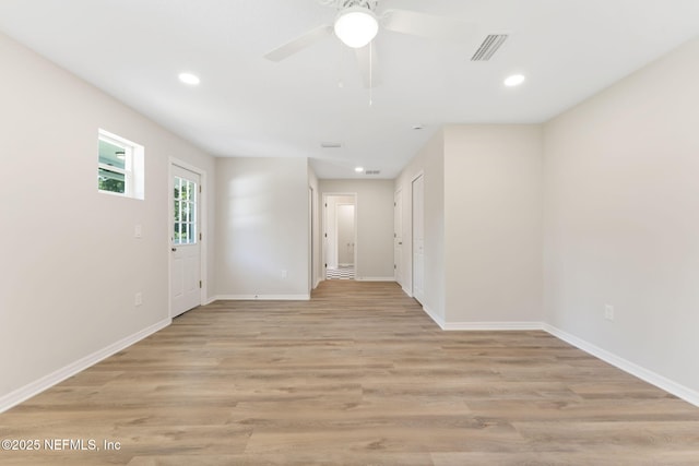 343 Tinsley Rd, Florahome, FL 32140 - spare room with light wood finished floors, recessed lighting, and a ceiling fan