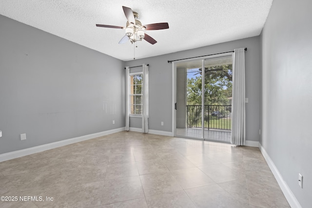 4000 Grande Vista Blvd Unit 15-106, Saint Augustine, FL 32084 - tiled spare room featuring a textured ceiling and ceiling fan