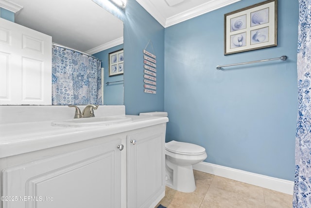 4000 Grande Vista Blvd Unit 15-106, Saint Augustine, FL 32084 - bathroom with ornamental molding, vanity, and tile patterned flooring