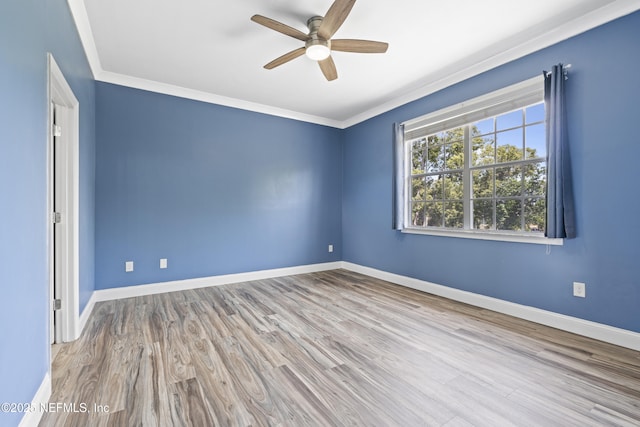 4000 Grande Vista Blvd Unit 15-106, Saint Augustine, FL 32084 - unfurnished room featuring a ceiling fan, wood finished floors, and crown molding