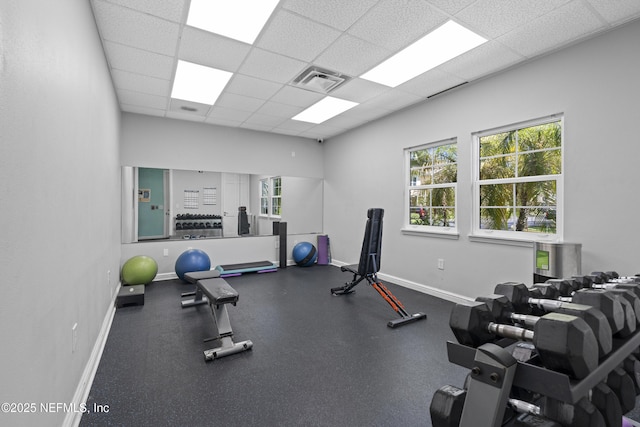 4000 Grande Vista Blvd Unit 15-106, Saint Augustine, FL 32084 - exercise room featuring baseboards and a drop ceiling