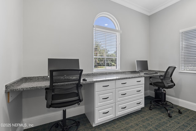 4000 Grande Vista Blvd Unit 15-106, Saint Augustine, FL 32084 - office area with built in desk and ornamental molding
