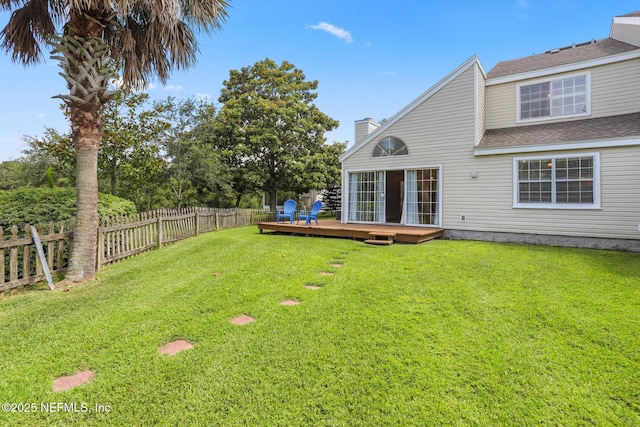 1430 Spindrift Cir E, Neptune Beach, FL 32266 - fenced backyard featuring a wooden deck
