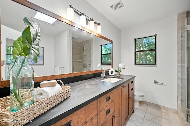 1918 Oak Cir, Atlantic Beach, FL 32233 - bathroom with vanity, a stall shower, and tile patterned floors