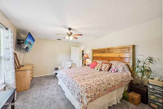 1400 Gibralter Ln, Fleming Island, FL 32003 - bedroom with carpet, ceiling fan, and a textured ceiling