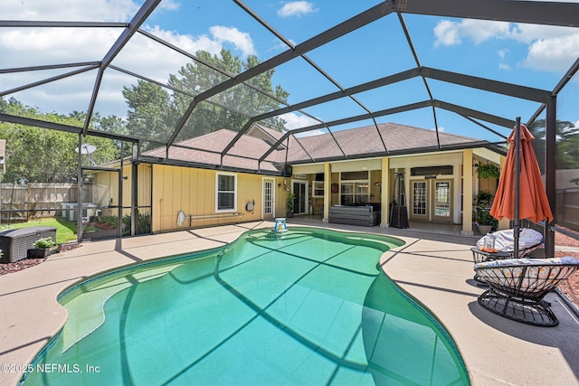 1400 Gibralter Ln, Fleming Island, FL 32003 - swimming pool with a patio and glass enclosure