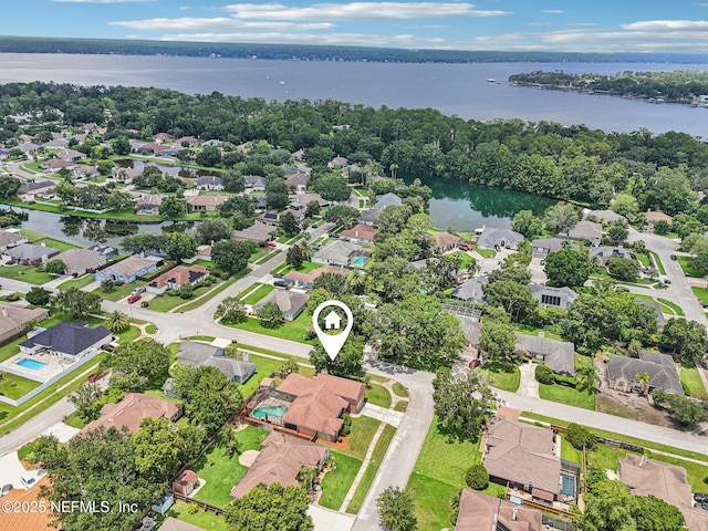1400 Gibralter Ln, Fleming Island, FL 32003 - aerial view of property and surrounding area featuring nearby suburban area and a large body of water