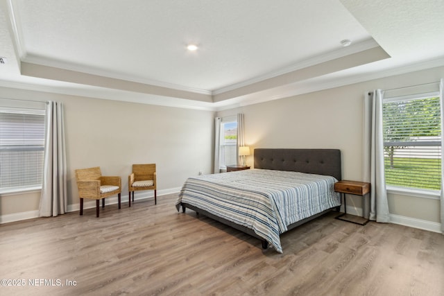83316 Chapel Ct, Fernandina Beach, FL 32034 - bedroom with a raised ceiling, ornamental molding, and light wood-style floors