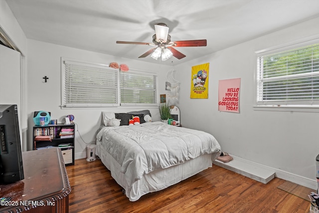 6241 Riviera Manor Dr, Jacksonville, FL 32216 - bedroom with wood finished floors, a ceiling fan, and a closet