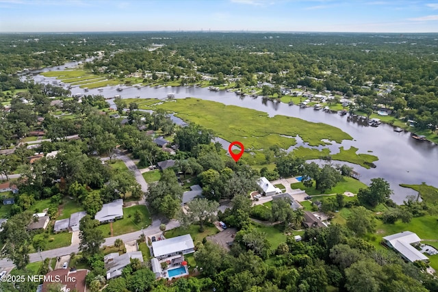6241 Riviera Manor Dr, Jacksonville, FL 32216 - aerial view of property and surrounding area featuring a large body of water and nearby suburban area