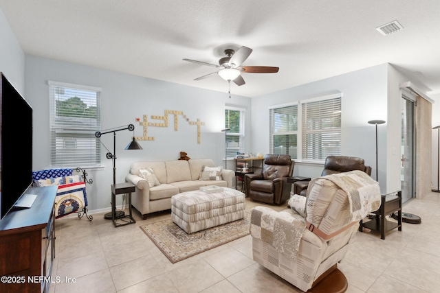 2972 Laurel Springs Dr, Green Cove Springs, FL 32043 - living room with ceiling fan and light tile patterned floors