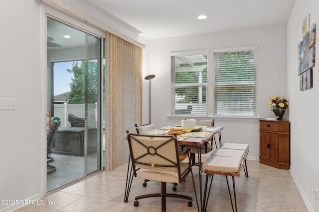 2972 Laurel Springs Dr, Green Cove Springs, FL 32043 - dining space with light tile patterned floors and recessed lighting