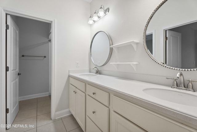 2936 Brettungar Dr, Jacksonville, FL 32246 - full bathroom with double vanity and tile patterned floors