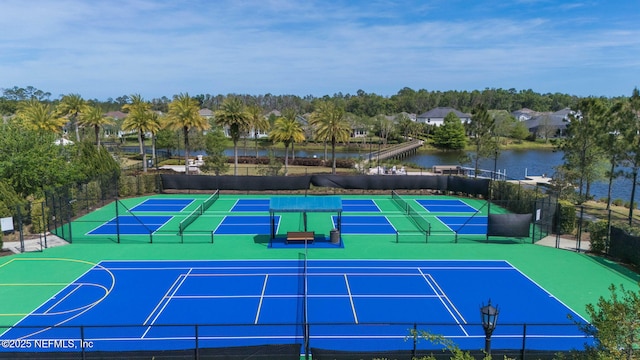 296 Latrobe Ave, Saint Augustine, FL 32095 - view of tennis court with a water view