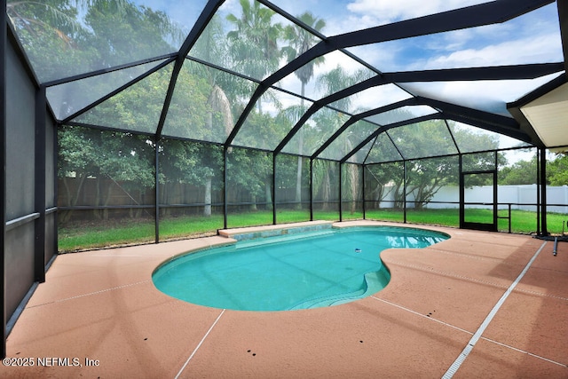 1728 Dartmoor Ln, Ponte Vedra, FL 32081 - view of pool with a patio area, a fenced backyard, and glass enclosure