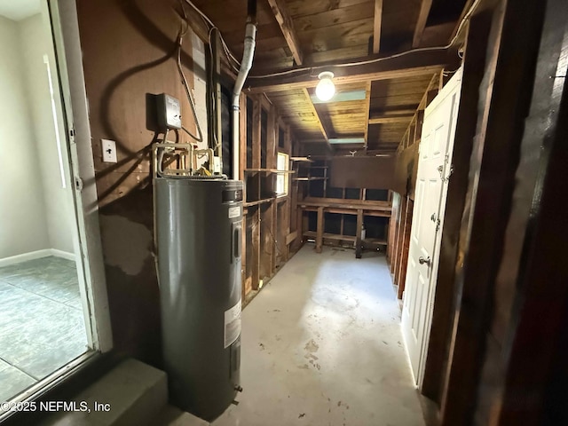 3421 Tarpon Dr, Jacksonville, FL 32277 - basement featuring electric water heater