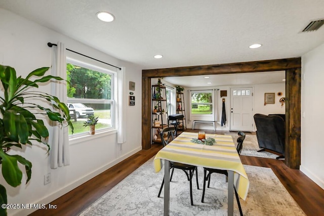 8360 Mudlake Rd, Macclenny, FL 32063 - dining space with recessed lighting and wood finished floors
