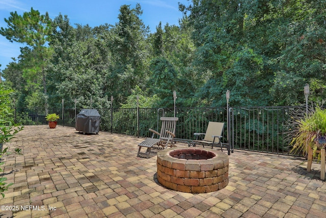 363 Latrobe Ave, Saint Augustine, FL 32095 - view of patio / terrace featuring area for grilling and a fire pit