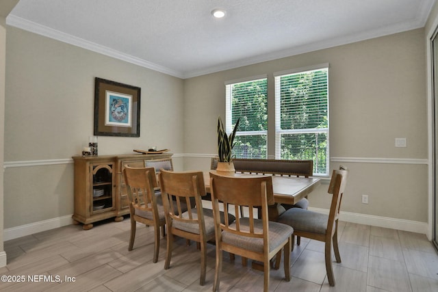363 Latrobe Ave, Saint Augustine, FL 32095 - dining room featuring crown molding, recessed lighting, and wood finish floors
