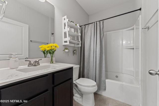 47 Mercutio Ln, Saint Augustine, FL 32092 - full bath featuring vanity, shower / bath combo, and tile patterned flooring