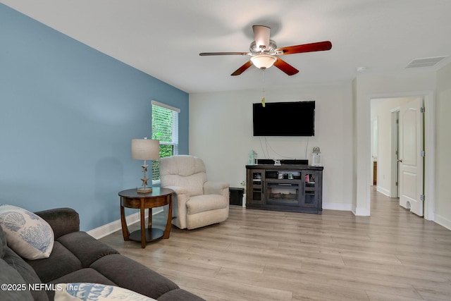 35 Root Ln, Saint Augustine, FL 32084 - living area featuring ceiling fan and light wood finished floors