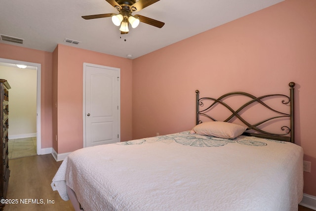 35 Root Ln, Saint Augustine, FL 32084 - bedroom with wood finished floors and ceiling fan