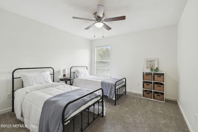 1083 Three Forks Ct, Saint Augustine, FL 32092 - carpeted bedroom with ceiling fan and a textured ceiling