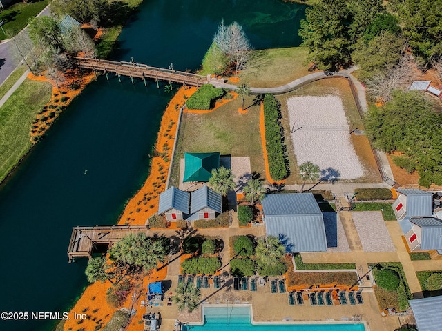 1083 Three Forks Ct, Saint Augustine, FL 32092 - aerial view of a large body of water and a pool area