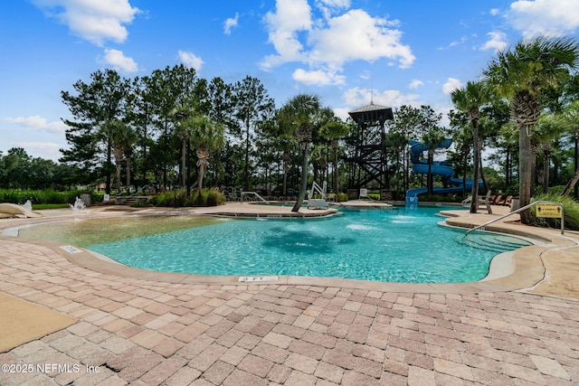 1083 Three Forks Ct, Saint Augustine, FL 32092 - community pool featuring a water slide and a patio area