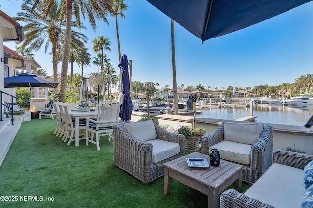 112 Harbourmaster Ct, Ponte Vedra Beach, FL 32082 - view of patio featuring outdoor lounge area and a water view