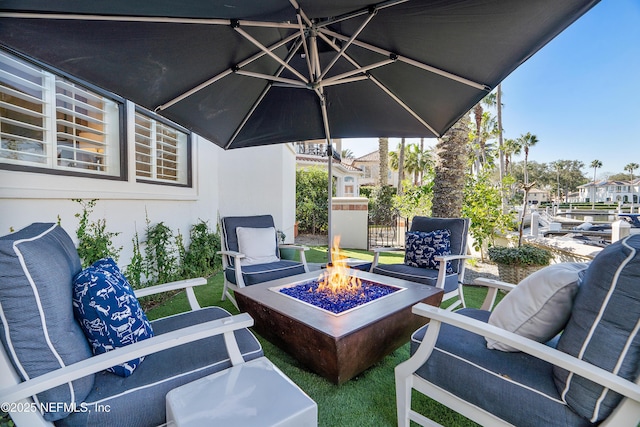 112 Harbourmaster Ct, Ponte Vedra Beach, FL 32082 - view of patio featuring a fire pit