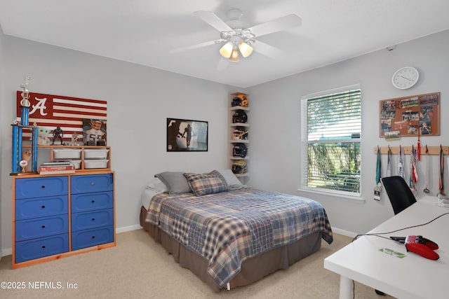 1685 Pinecrest Dr, Fleming Island, FL 32003 - bedroom with light colored carpet and a ceiling fan