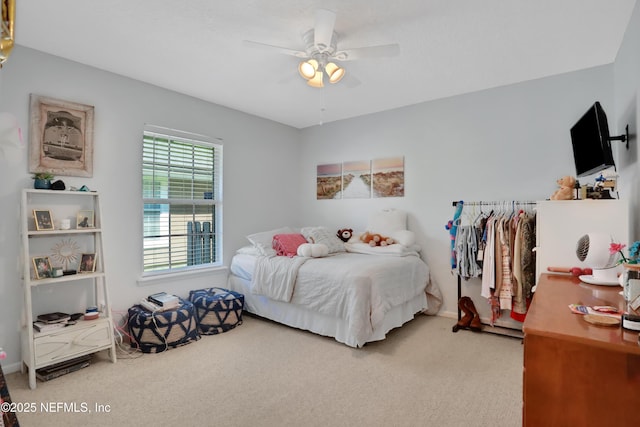 1685 Pinecrest Dr, Fleming Island, FL 32003 - bedroom featuring carpet flooring and a ceiling fan