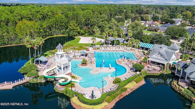 1685 Pinecrest Dr, Fleming Island, FL 32003 - aerial view of a pool area and a forest