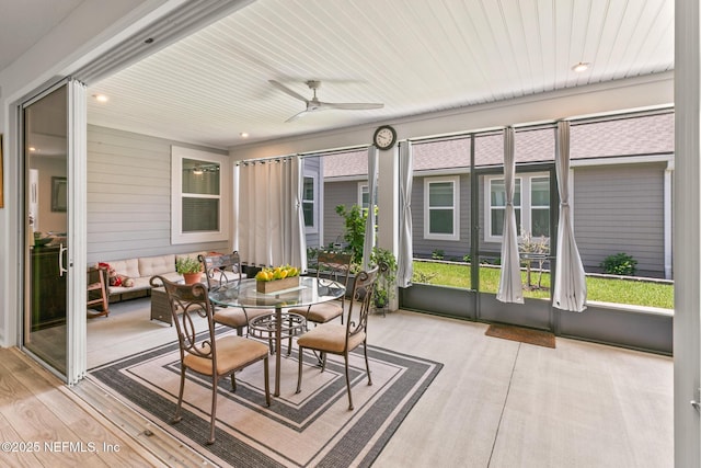 902 Orange Branch Trl, Saint Johns, FL 32259 - sunroom with a ceiling fan and outdoor dining space