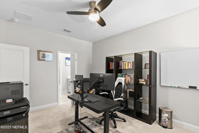 902 Orange Branch Trl, Saint Johns, FL 32259 - office area with ceiling fan and carpet floors