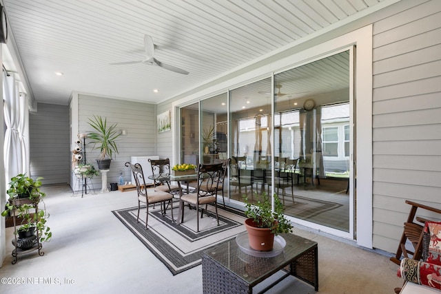 902 Orange Branch Trl, Saint Johns, FL 32259 - sunroom featuring ceiling fan