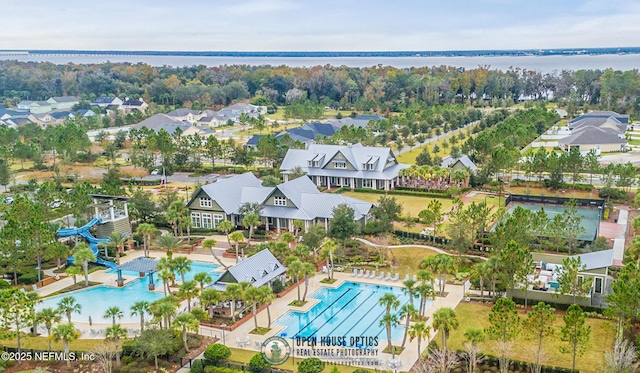 902 Orange Branch Trl, Saint Johns, FL 32259 - aerial view of residential area with a pool and a large body of water
