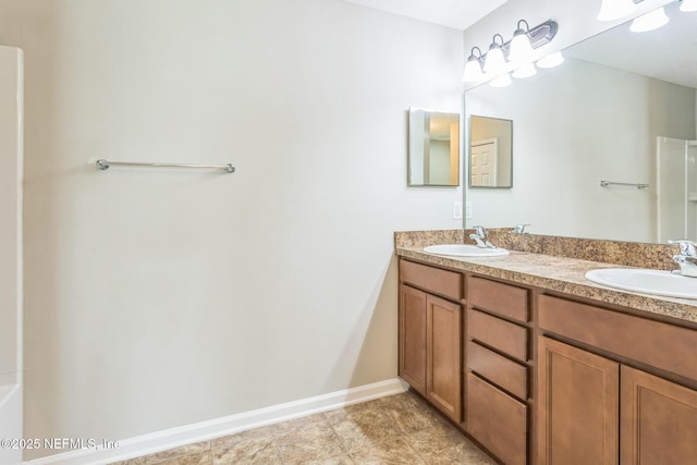 95886 Graylon Dr, Yulee, FL 32097 - bathroom featuring double vanity and tile patterned floors
