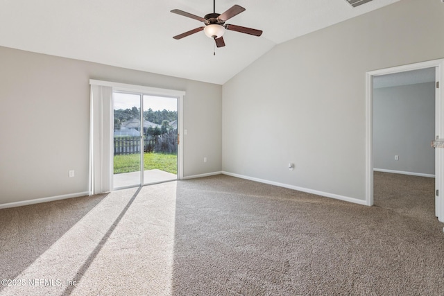 95886 Graylon Dr, Yulee, FL 32097 - carpeted empty room featuring ceiling fan and vaulted ceiling