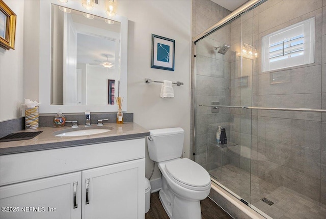1639 Maritime Oak Dr, Atlantic Beach, FL 32233 - full bath featuring vanity, a shower stall, and wood finished floors