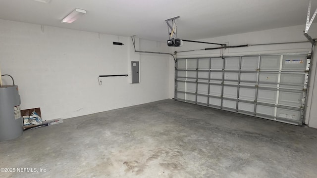 228 Clayton St, Brandon, FL 33511 - garage featuring electric water heater, electric panel, and a garage door opener
