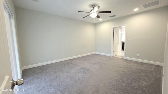 228 Clayton St, Brandon, FL 33511 - empty room with carpet floors, a ceiling fan, and recessed lighting