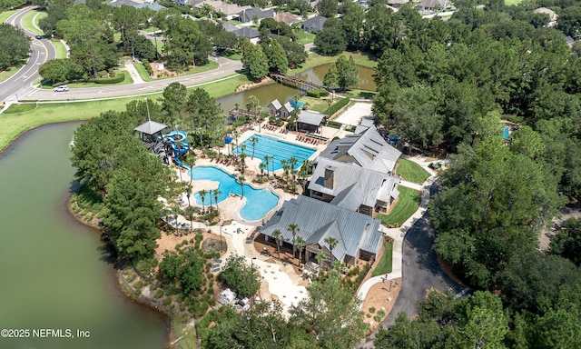 1361 Wekiva Way, Saint Augustine, FL 32092 - aerial view of property and surrounding area with a pool area and a large body of water