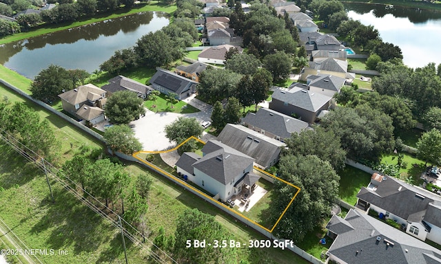 1361 Wekiva Way, Saint Augustine, FL 32092 - aerial perspective of suburban area with a nearby body of water and property boundaries highlighted