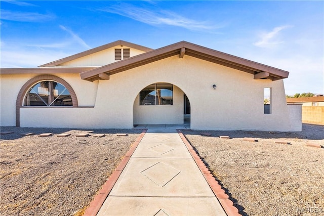 view of front of home with stucco siding