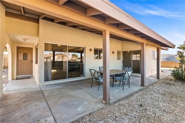 view of patio / terrace with fence and outdoor dining area