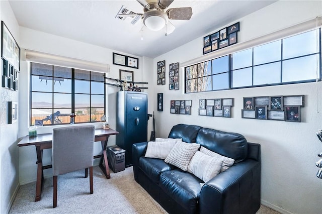 4390 El Camino Rd, Bullhead City, AZ 86429 - office space with carpet flooring, plenty of natural light, and a ceiling fan