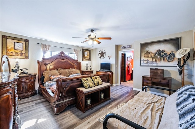 4390 El Camino Rd, Bullhead City, AZ 86429 - bedroom featuring wood finished floors and a ceiling fan