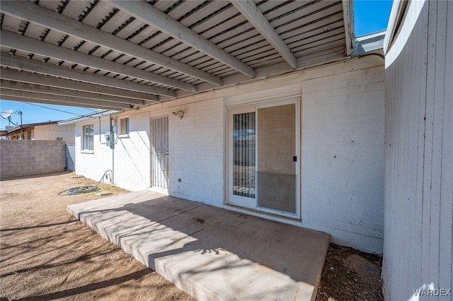 view of patio with fence